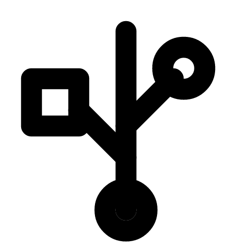 USB icon — The USB trident — a port, a stick or a cable that plugs into one