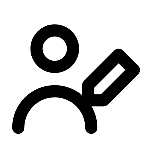 User edit icon — A person with a pencil beside them — edit this user's profile and details