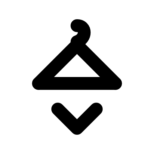 Sort clothes icon — The hanger and what comes off it