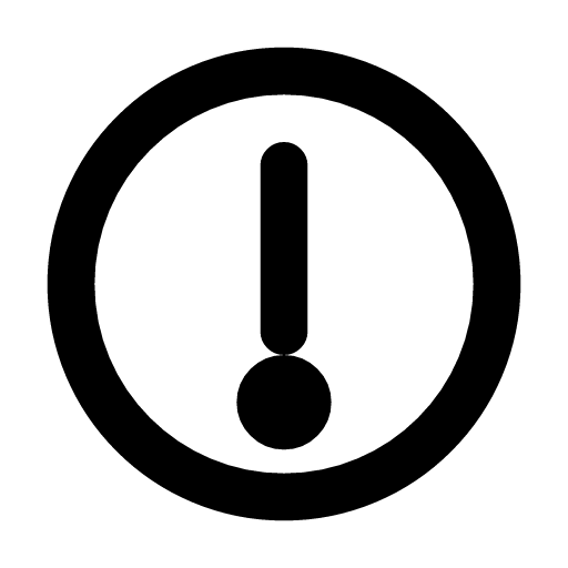 Warning icon — A warning triangle — something needs a look before you continue, a caution or an alert